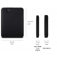 Зовнішній жорсткий диск 2.5" USB 5.0TB WD Elements Portable Black (WDBU6Y0050BBK-WESN)