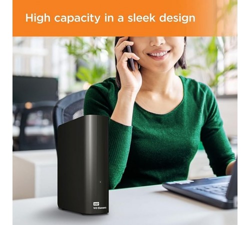 Зовнішній жорсткий диск 3.5" USB 10.0TB WD Elements Desktop Black (WDBWLG0100HBK-EESN)