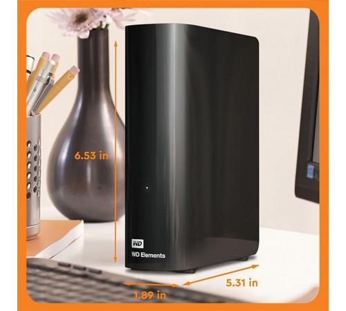 Зовнішній жорсткий диск 3.5" USB 10.0TB WD Elements Desktop Black (WDBWLG0100HBK-EESN)
