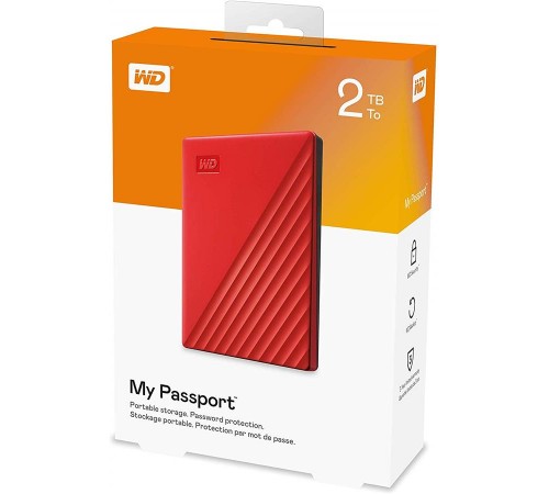 Зовнішній жорсткий диск 2.5" USB 2.0TB WD My Passport Red (WDBYVG0020BRD-WESN)