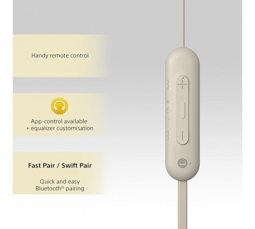 Bluetooth-гарнітура Sony WI-C100 Beige (WIC100C.CE7)