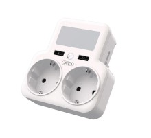 Мережевий зарядний пристрій XO WL09 (2 розетки 4000W; 2USB 2.4A) White (WL09.white)