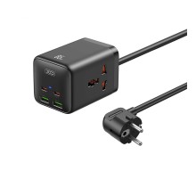 Мережевий фільтр XO (WL24.black) 2 розетки, 2 х USB, 2 x USB-C, 1.5 м, Black