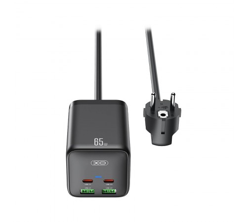 Мережевий фільтр XO (WL24.black) 2 розетки, 2 х USB, 2 x USB-C, 1.5 м, Black