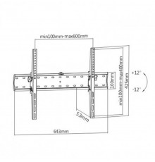 Кронштейн Gembird WM-70T-02 (VESA600х400)