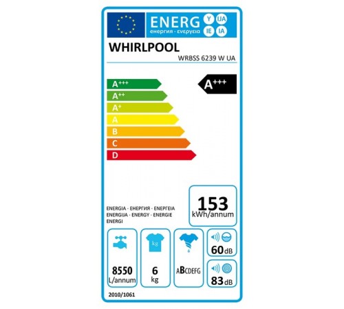 Пральна машина Whirlpool WRBSS 6239 W UA Пральна машина Whirlpool WRBSS 6239 W UA