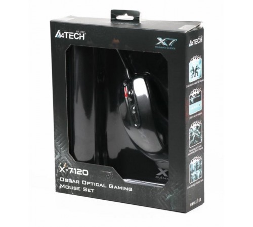 Миша A4Tech X-710BK Black USB + килимок A4Tech X7-200MP