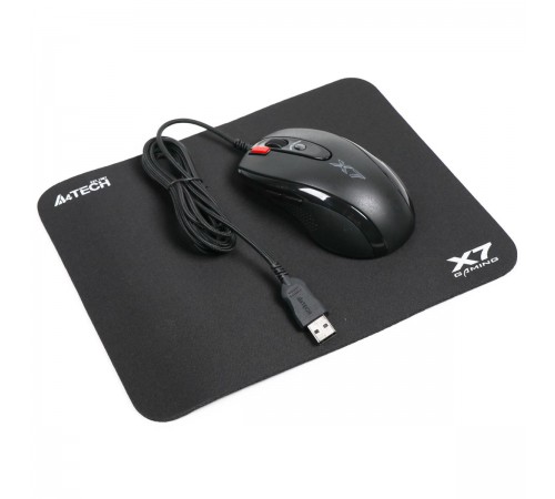 Миша A4Tech X-710BK Black USB + килимок A4Tech X7-200MP