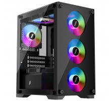Корпус 1stPlayer X2-M-4F2(AP) Black без БЖ