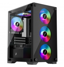 Корпус 1stPlayer X2-M-BK-4F1 Black без БЖ