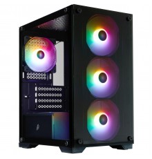 Корпус 1stPlayer X2-M-BK-4F7 Black без БЖ