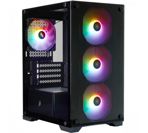 Корпус 1stPlayer X2-M-BK-4F7 Black без БЖ