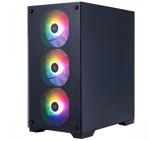 Корпус 1stPlayer X2-M-BK-4F7 Black без БЖ