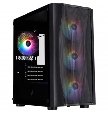 Корпус 1stPlayer X3-M-BK-4F1 Black без БЖ