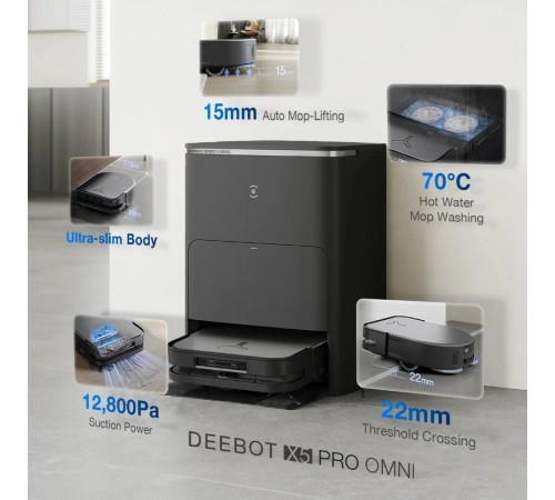 Робот-пилосос Ecovacs Deebot Ozmo X5 Pro Omni (DDX39) Black