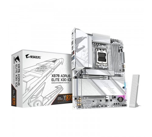 Материнська плата Gigabyte X870 Aorus Elite X3D Ice Socket AM5