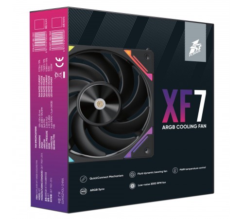 Вентилятор 1stPlayer XF7 Black (XF7-BK-1IN1)