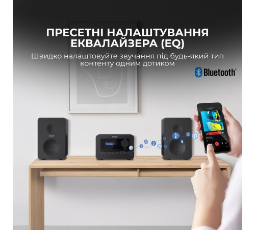 Мікросистема Sharp Micro Sound System Black (XL-B520D(BK))
