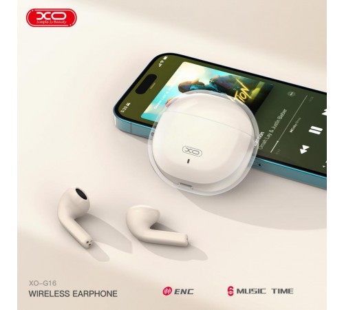 Bluetooth-гарнітура XO G16 ENC TWS White (XO-G16WH) Bluetooth-гарнітура XO G16 ENC TWS White (XO-G16WH)