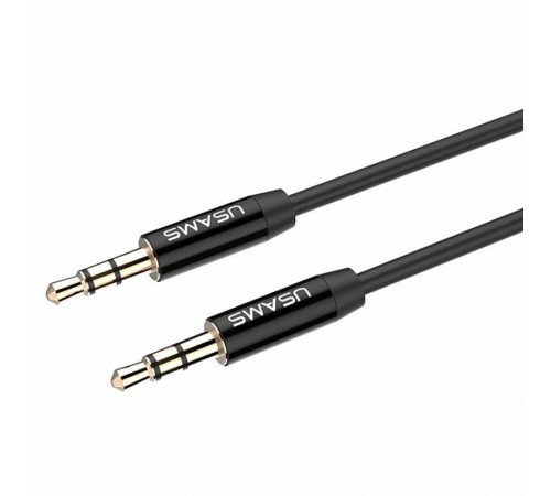 Аудіо-кабель Usams YP-01 3.5 мм - 3.5 мм (M/M), 1 м, Black (YP101)