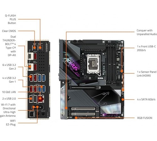 Материнська плата Gigabyte Z890 Aorus Master Socket 1851 Материнська плата Gigabyte Z890 Aorus Master Socket 1851