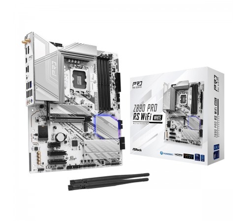 Материнська плата ASRock Z890 Pro RS WiFi White Socket 1851 Материнська плата ASRock Z890 Pro RS WiFi White Socket 1851