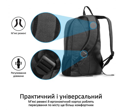 Рюкзак для ноутбука Promate Alpha-BP Black