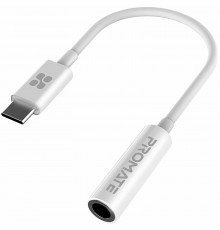 Адаптер Promate USB Type-C - 3.5 мм (M/F), 0.2 м, AuxLink-C White (auxlink-c.white)