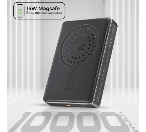 Універсальна мобільна батарея Promate Blade-10 MagSafe 10000mAh 20W Black
