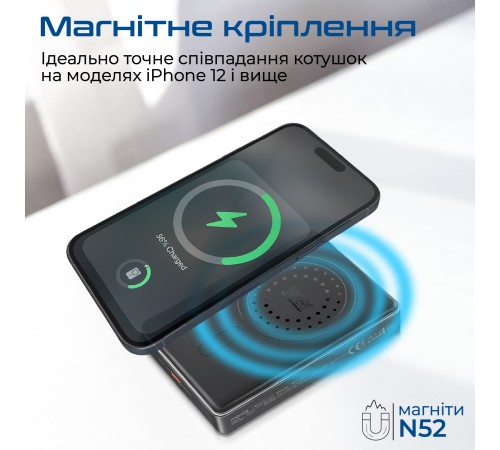 Універсальна мобільна батарея Promate Blade-10 MagSafe 10000mAh 20W Black