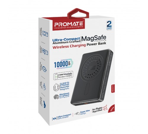 Універсальна мобільна батарея Promate Blade-10 MagSafe 10000mAh 20W Black