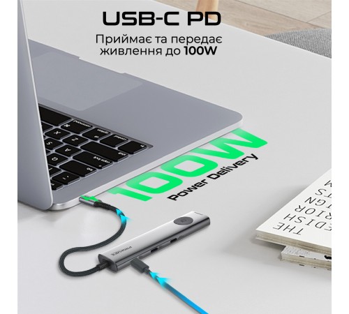 USB-хаб Promate ComandHub-Lite USB Type-C Grey USB-хаб Promate ComandHub-Lite USB Type-C Grey