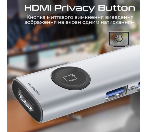USB-хаб Promate ComandHub-Lite USB Type-C Grey USB-хаб Promate ComandHub-Lite USB Type-C Grey