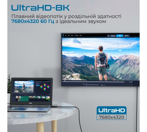 Кабель Promate DPLink-200 DisplayPort - DisplayPort V 1.4 (M/M), 2 м, Black