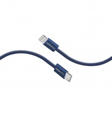 Кабель Promate USB Type-C - Lightning (M/M), 3 A, 27 W, 1.2 м, EcoLine-Ci120 Navy (ecoline-ci120.navy)