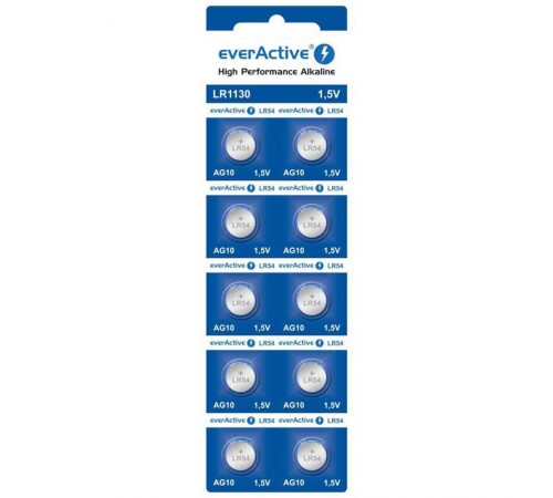 Батарейка everActive LR1130/LR54/(A)G10 BL 10шт Батарейка everActive LR1130/LR54/(A)G10 BL 10шт