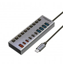 Концентратор USB Type-C Promate Gegahub-5G 10 in 1 Grey (gegahub-5g)
