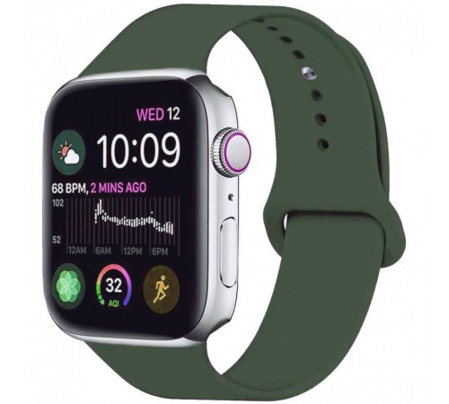 Силіконовий ремінець для Apple Watch 42(ser.1-3)/44/45/46/49mm Зелений / Black Green Силіконовий ремінець для Apple Watch 42(ser.1-3)/44/45/46/49mm Зелений / Black Green