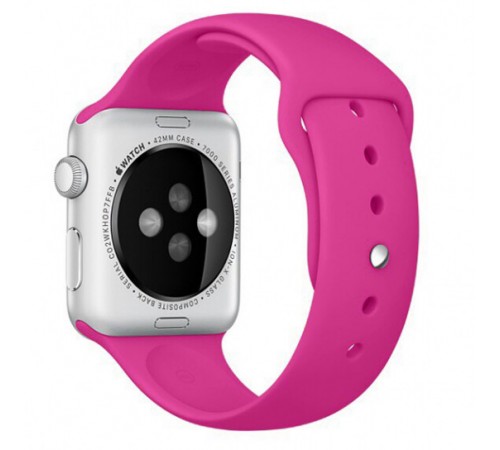 Силіконовий ремінець для Apple Watch 42(ser.1-3)/44/45/46/49mm Рожевий / Barbie pink Силіконовий ремінець для Apple Watch 42(ser.1-3)/44/45/46/49mm Рожевий / Barbie pink