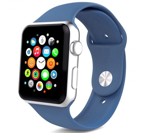 Силіконовий ремінець для Apple Watch 42(ser.1-3)/44/45/46/49mm Синій / Alaska blue Силіконовий ремінець для Apple Watch 42(ser.1-3)/44/45/46/49mm Синій / Alaska blue