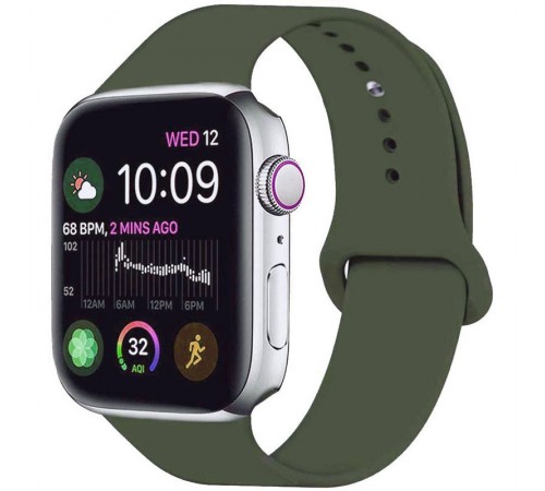 Силіконовий ремінець для Apple Watch 42(ser.1-3)/44/45/46/49mm Зелений / Forest green Силіконовий ремінець для Apple Watch 42(ser.1-3)/44/45/46/49mm Зелений / Forest green