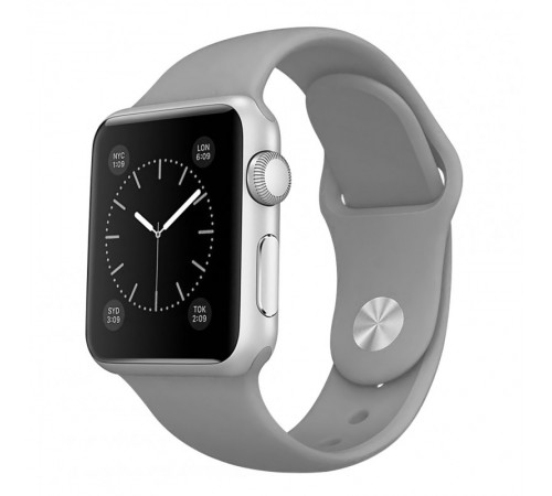 Силіконовий ремінець для Apple Watch 42(ser.1-3)/44/45/46/49mm Сірий / Light Grey Силіконовий ремінець для Apple Watch 42(ser.1-3)/44/45/46/49mm Сірий / Light Grey