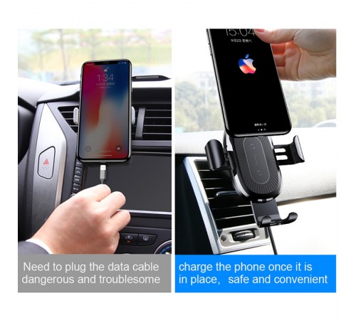 Автотримач з БЗП Baseus Gravity Wireless Air Vent (WXYL) Чорний Автотримач з БЗП Baseus Gravity Wireless Air Vent (WXYL) Чорний