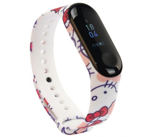 Силіконовий ремінець для Xiaomi Mi Band 3/4 Hello Kitty / Рожевий Силіконовий ремінець для Xiaomi Mi Band 3/4 Hello Kitty / Рожевий