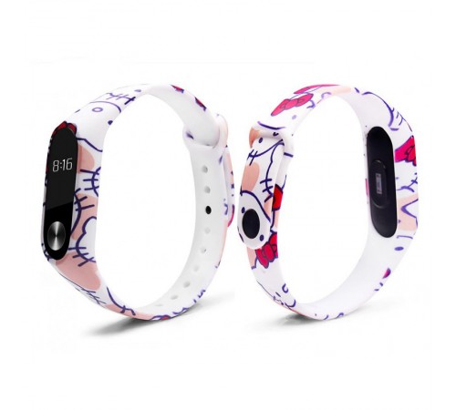 Силіконовий ремінець для Xiaomi Mi Band 3/4 Hello Kitty / Рожевий Силіконовий ремінець для Xiaomi Mi Band 3/4 Hello Kitty / Рожевий