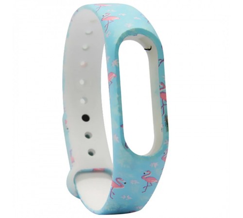 Силіконовий ремінець для Xiaomi Mi Band 3/4 Flamingo / Бірюзовий Силіконовий ремінець для Xiaomi Mi Band 3/4 Flamingo / Бірюзовий