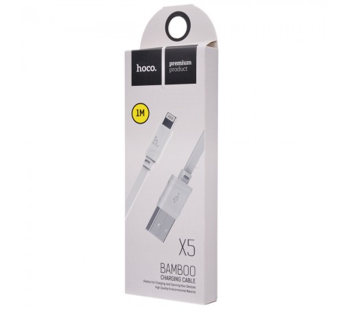 Дата кабель Hoco X5 Bamboo USB to Lightning (100см) Білий Дата кабель Hoco X5 Bamboo USB to Lightning (100см) Білий