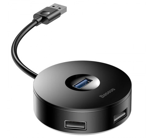Перехідник HUB Baseus Round Box USB to USB 3.0 + 3USB 2.0 (CAHUB-F) Чорний