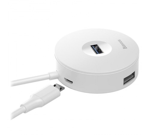 Перехідник HUB Baseus Round Box USB to USB 3.0 + 3USB 2.0 (CAHUB-F) Білий