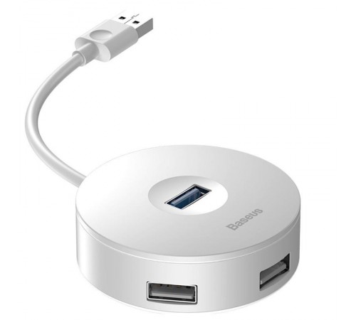 Перехідник HUB Baseus Round Box USB to USB 3.0 + 3USB 2.0 (CAHUB-F) Білий